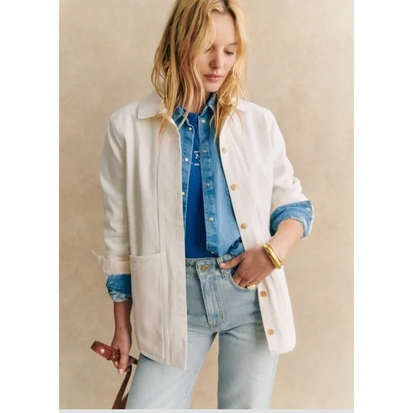 Sézane White Will Jacket M - Picture 13 of 13